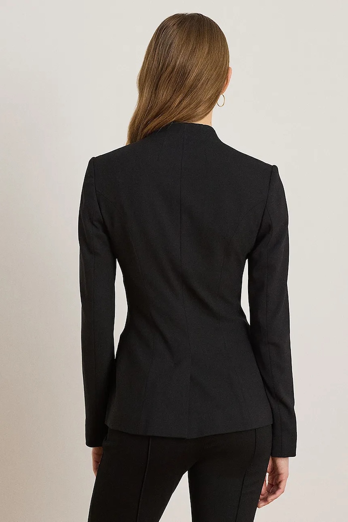 Lauren Ralph Lauren marynarka jednorzędowa damska z wełną 200B24032 czarny AW26