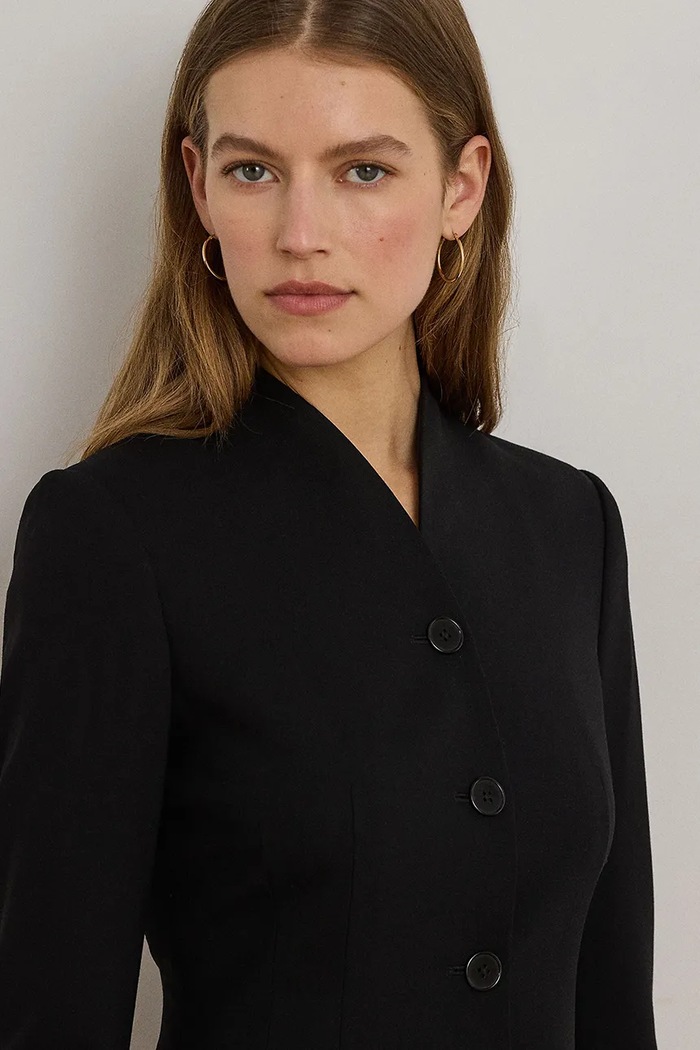 Lauren Ralph Lauren marynarka jednorzędowa damska z wełną czarny 200B24032