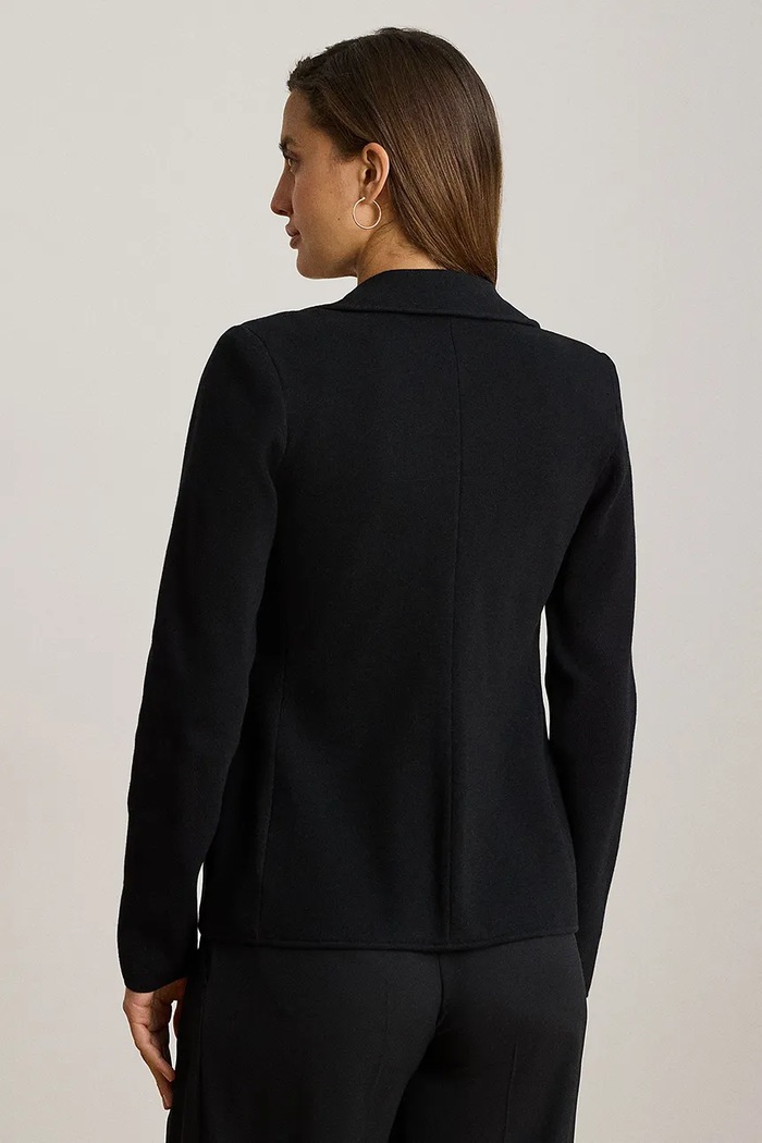 Lauren Ralph Lauren marynarka dwurzędowa bawełniana z elastanem 200P14021 czarny AW26