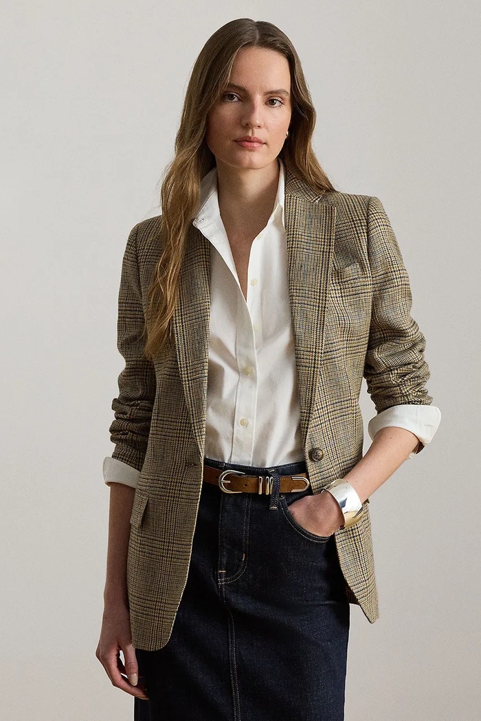 Lauren Ralph Lauren marynarka damska beżowy 200P14006