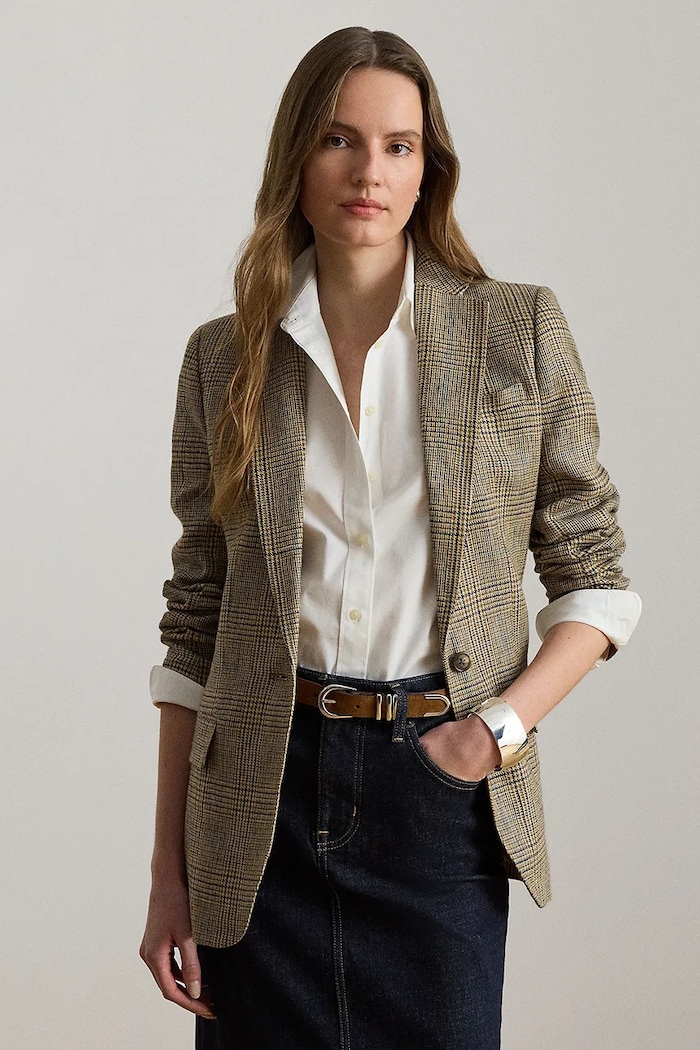 Lauren Ralph Lauren marynarka damska beżowy 200P14006