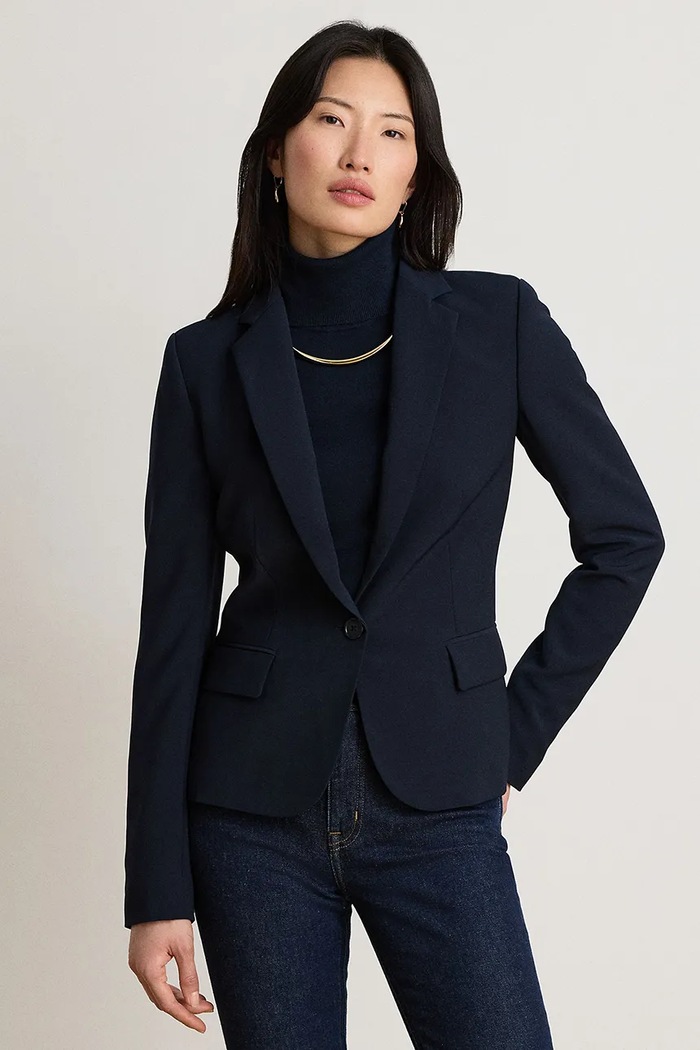 Lauren Ralph Lauren Marynarka damska z bawełną granatowy 200P13700