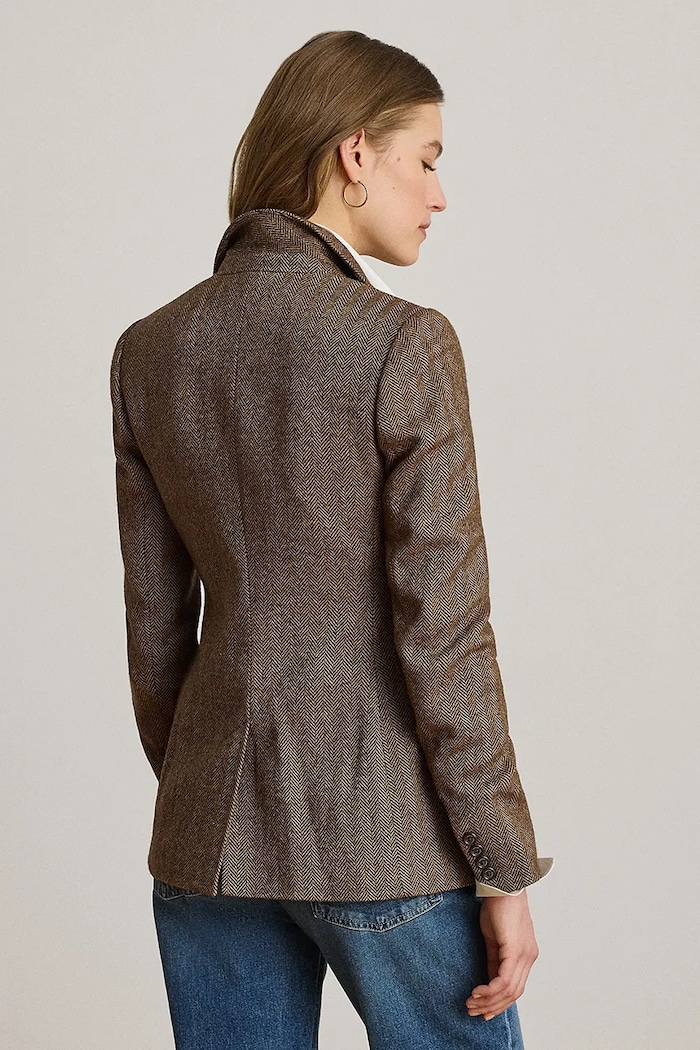 Lauren Ralph Lauren marynarka damska wełniana 200P13676 brązowy AW26