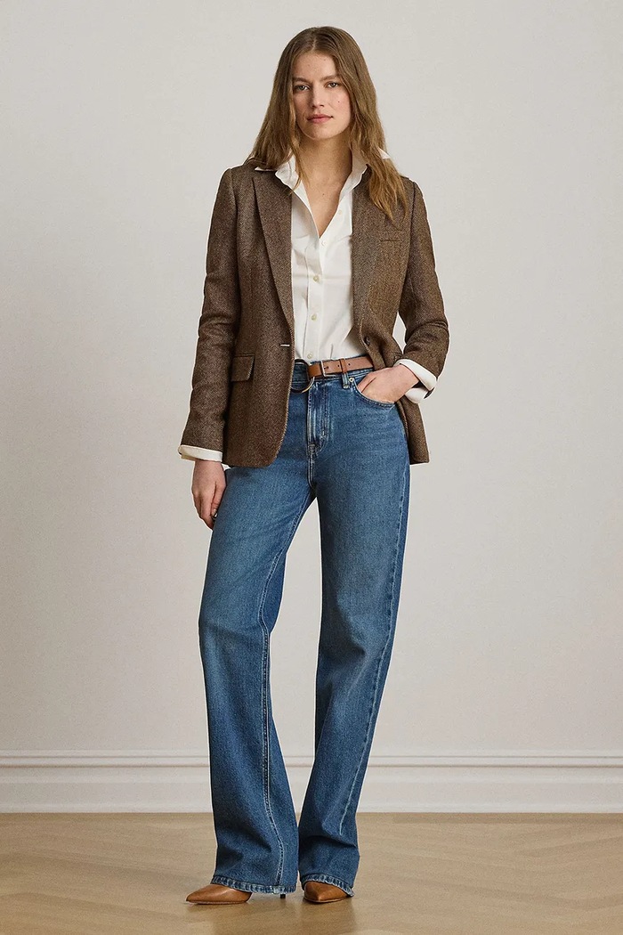 Odzież Lauren Ralph Lauren marynarka damska wełniana 200P13676 brązowy