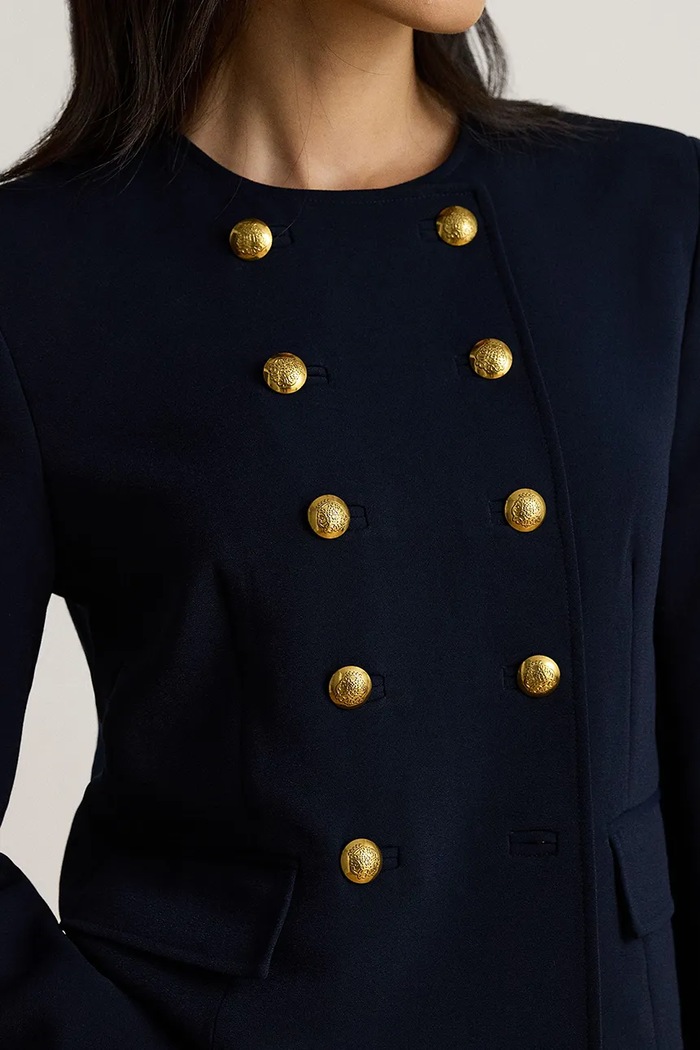 Marynarka dwurzędowa damska Lauren Ralph Lauren 200B24610 granatowy