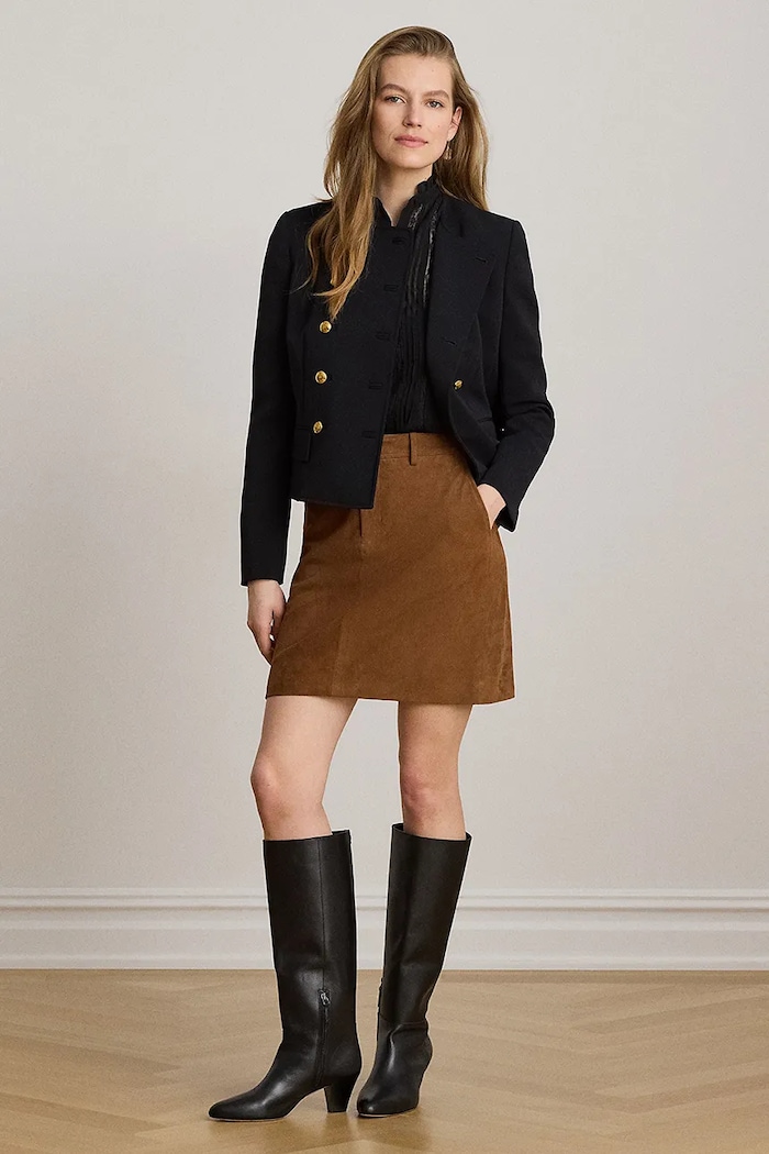 Odzież Lauren Ralph Lauren marynarka dwurzędowa damska 200B24610 czarny