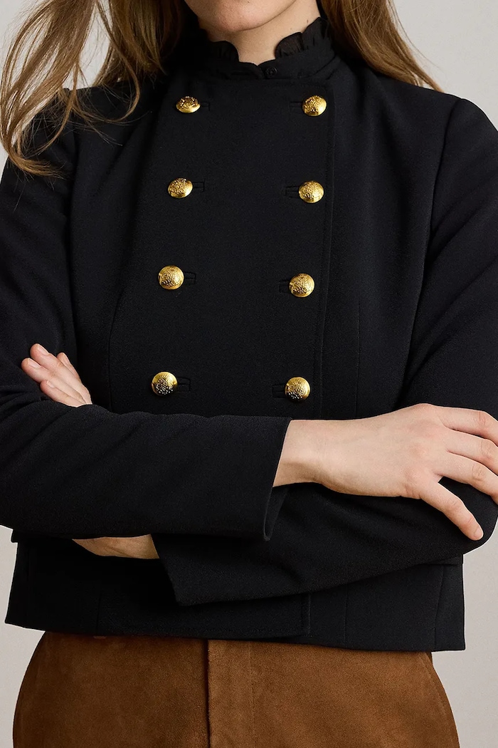 Lauren Ralph Lauren marynarka dwurzędowa damska czarny 200B24610