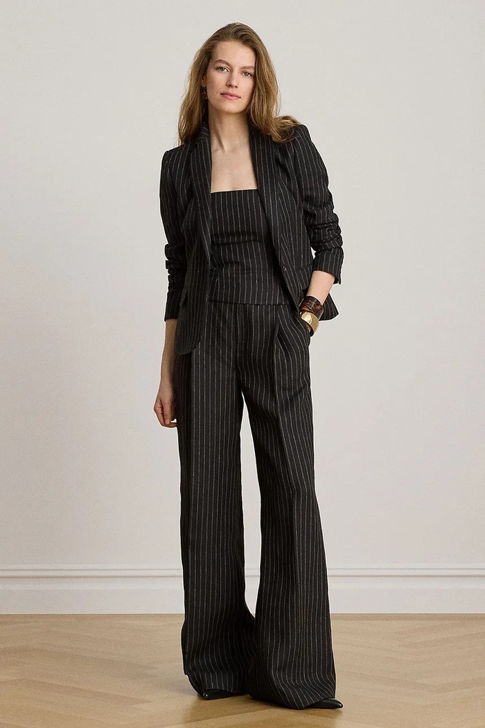 Odzież Lauren Ralph Lauren marynarka jednorzędowa damska lniana 200B24601 czarny