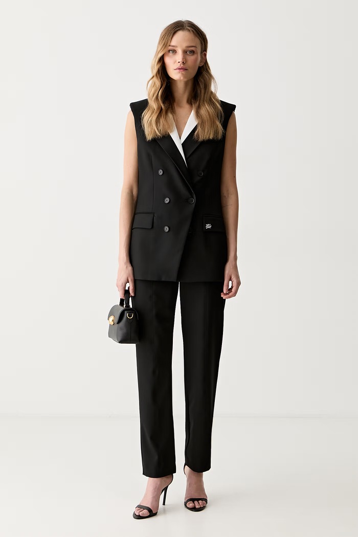 Karl Lagerfeld σταυρωτό γιλέκο γυναικείο B3W14028 μαύρο AW26