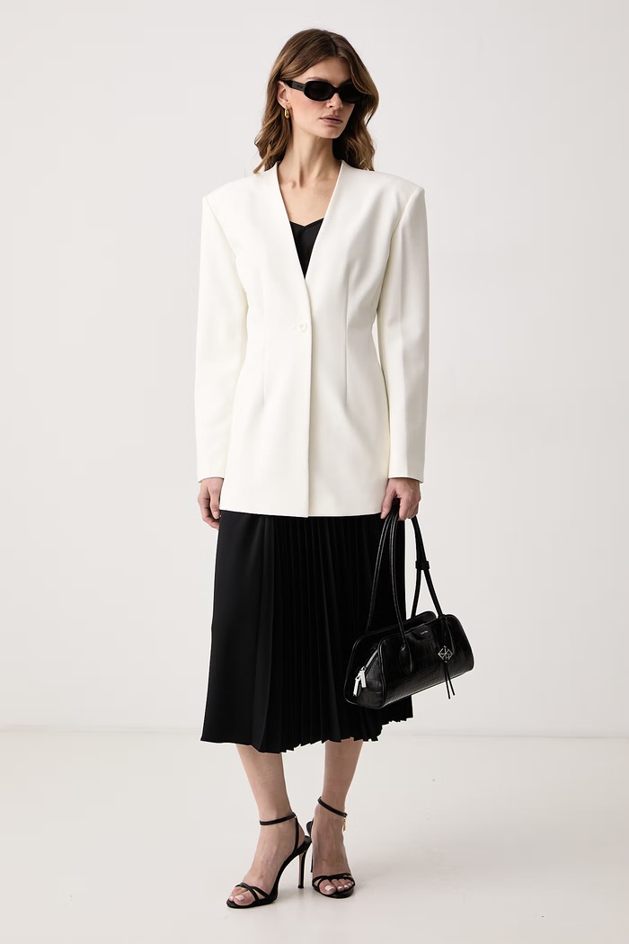 Guess Marynarka jednorzędowa damska z wiskozą x LEONIE HANNE W6BN29.W5205 beżowy AW26