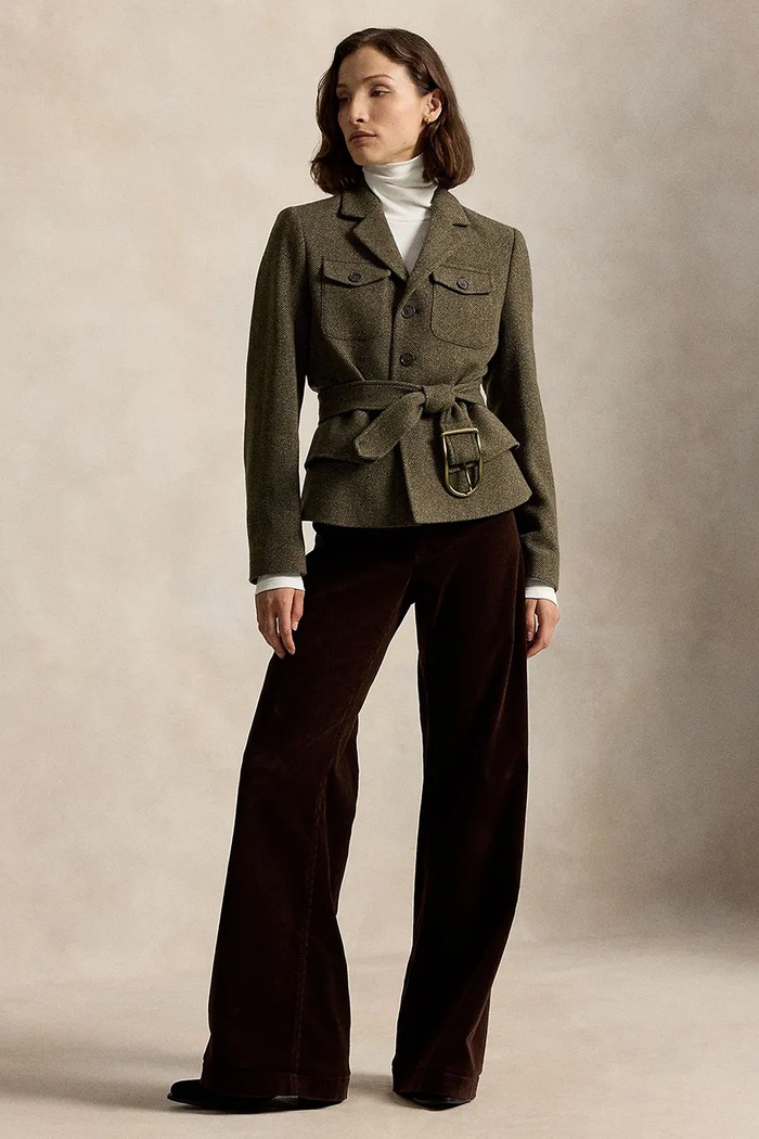 Odzież Polo Ralph Lauren krótki płaszcz damski z wełną 211B17234 zielony