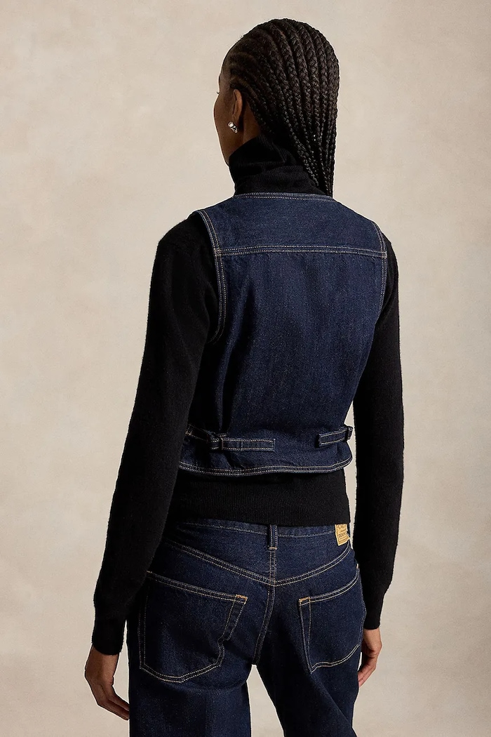 Polo Ralph Lauren kamizelka damska jeansowa 211B17217 granatowy AW26