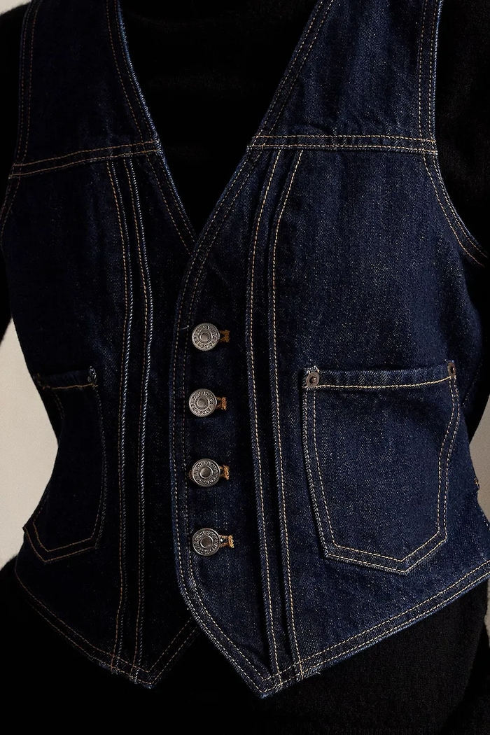 Polo Ralph Lauren kamizelka damska jeansowa granatowy 211B17217