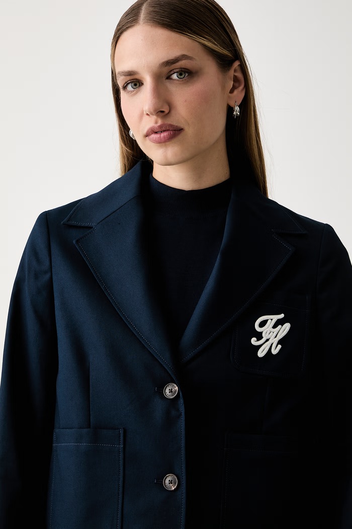 Tommy Hilfiger sako dámské bavlněné námořnická modř WW0WW50146