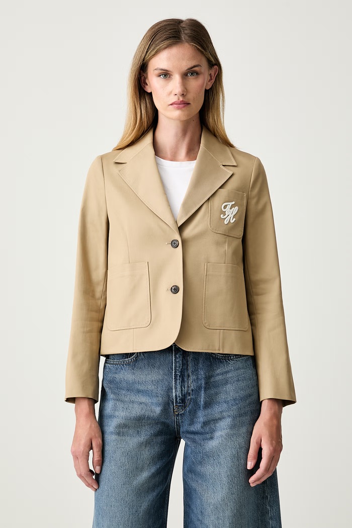 Tommy Hilfiger sako za žene od pamuka bež WW0WW50146
