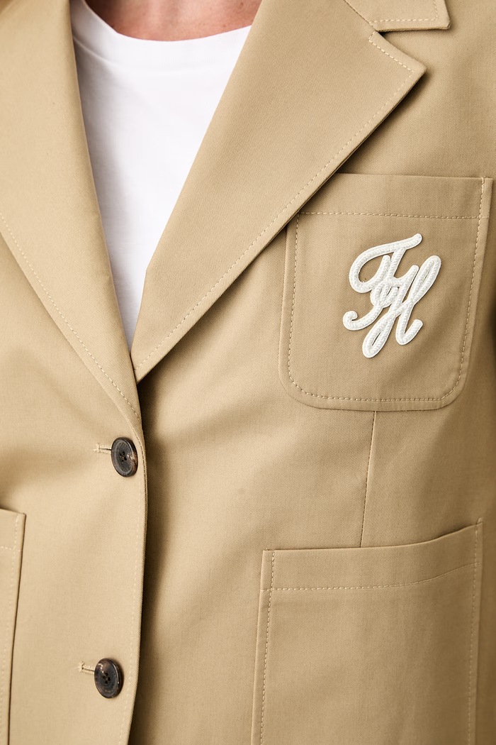 Tommy Hilfiger sako za žene od pamuka WW0WW50146 bež