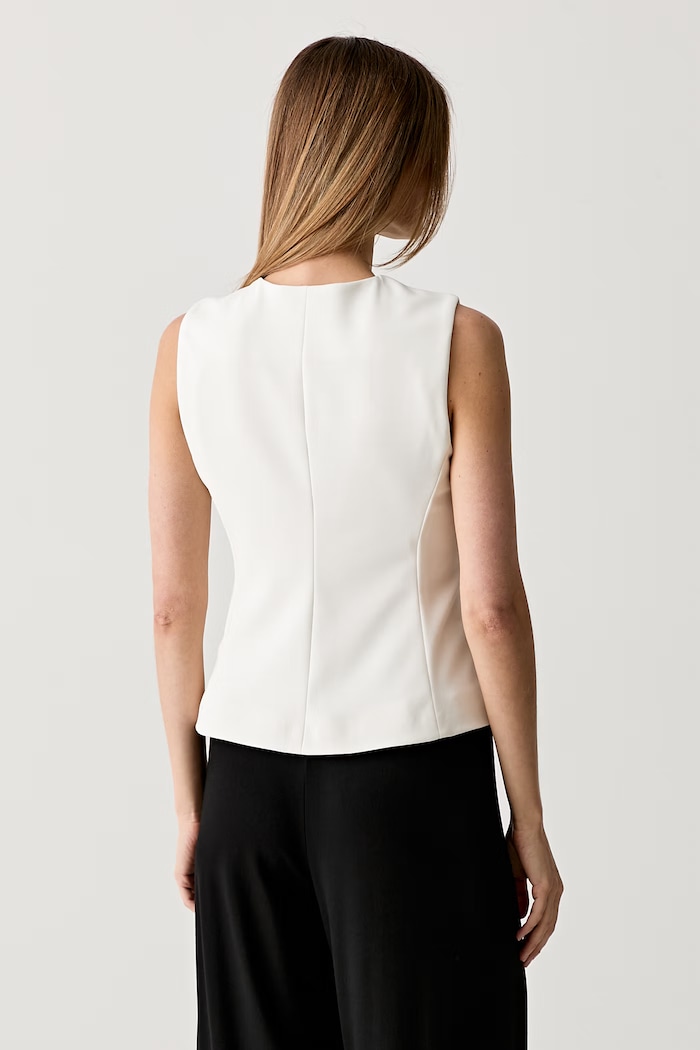 Oblečení Calvin Klein jednořadá vesta dámská LV044G414G béžová