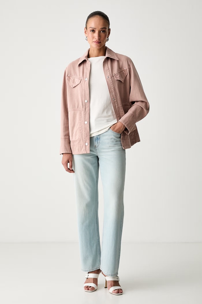 BOSS Orange jakna za žene traper C_Jashirt-D 50563055 roza AW26