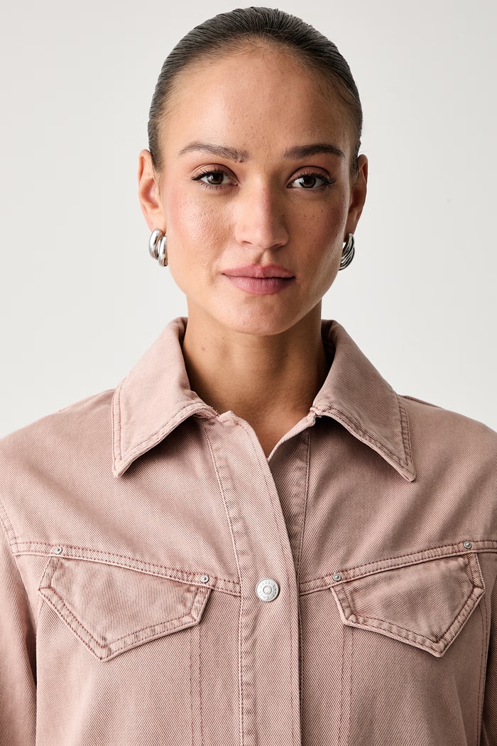BOSS Orange jakna za žene traper C_Jashirt-D roza 50563055