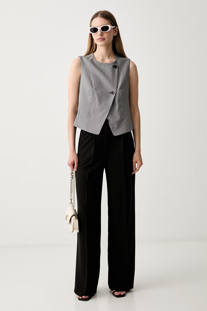 DKNY kamizelka dwurzędowa damska UE6VE295 czarny AW26