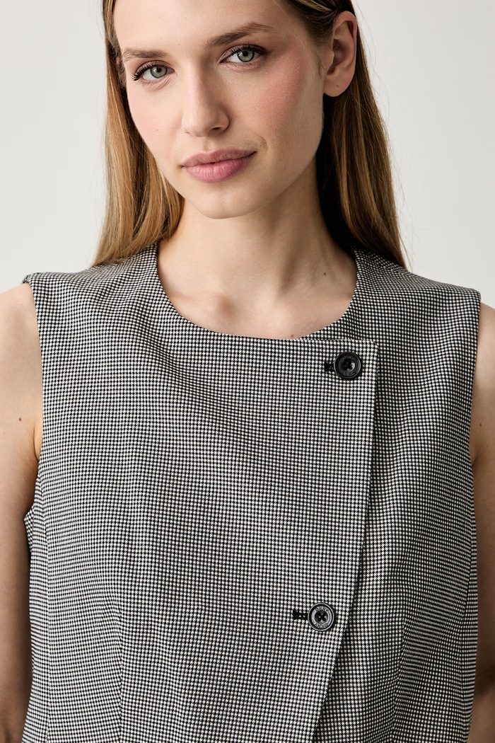 DKNY kamizelka dwurzędowa damska czarny UE6VE295
