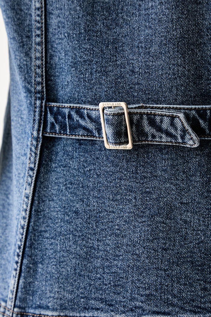 DKNY kamizelka jednorzędowa damska jeansowa DJ6V7018