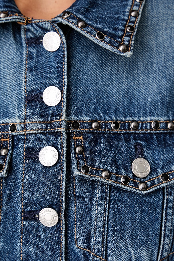 Guess kamizelka damska jeansowa JILL W6YN06.D1344 niebieski