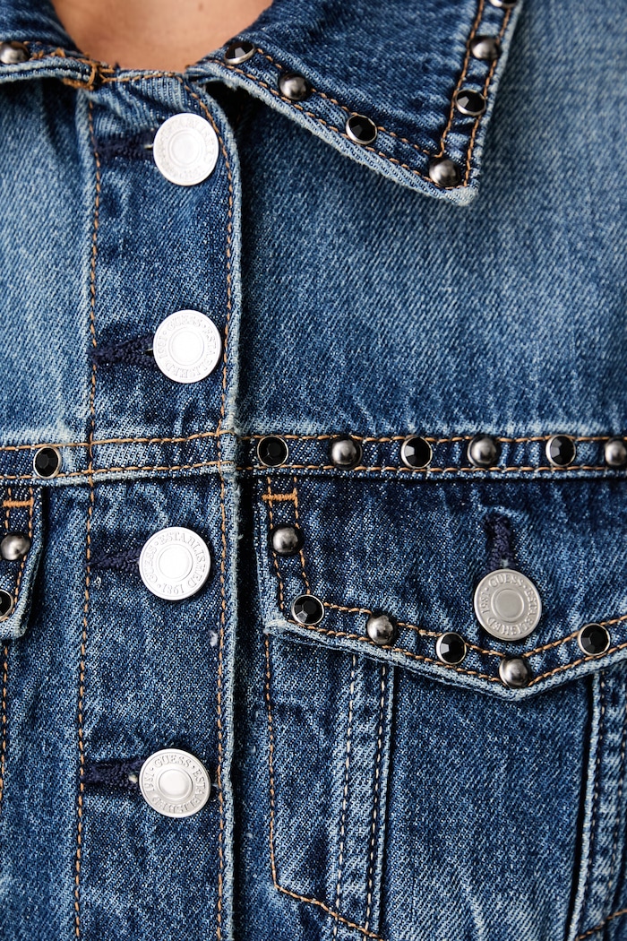 Guess kamizelka damska jeansowa JILL W6YN06.D1344 niebieski