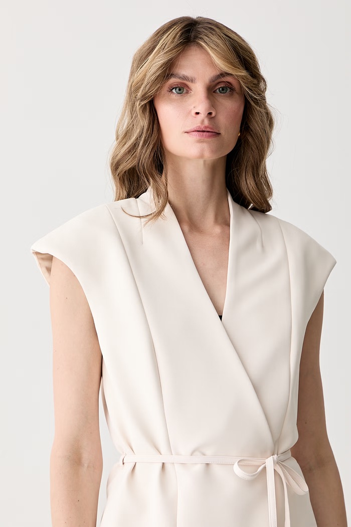 Marciano by Guess σταυρωτό γιλέκο γυναικείο JASMINE μπεζ G6YN12.W3647