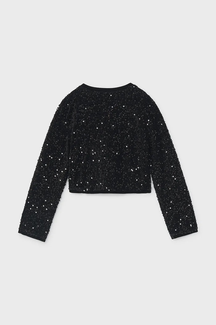 Mayoral пиджак для детей из велюра 7434.8G.Junior.9BY2 чёрный AW26