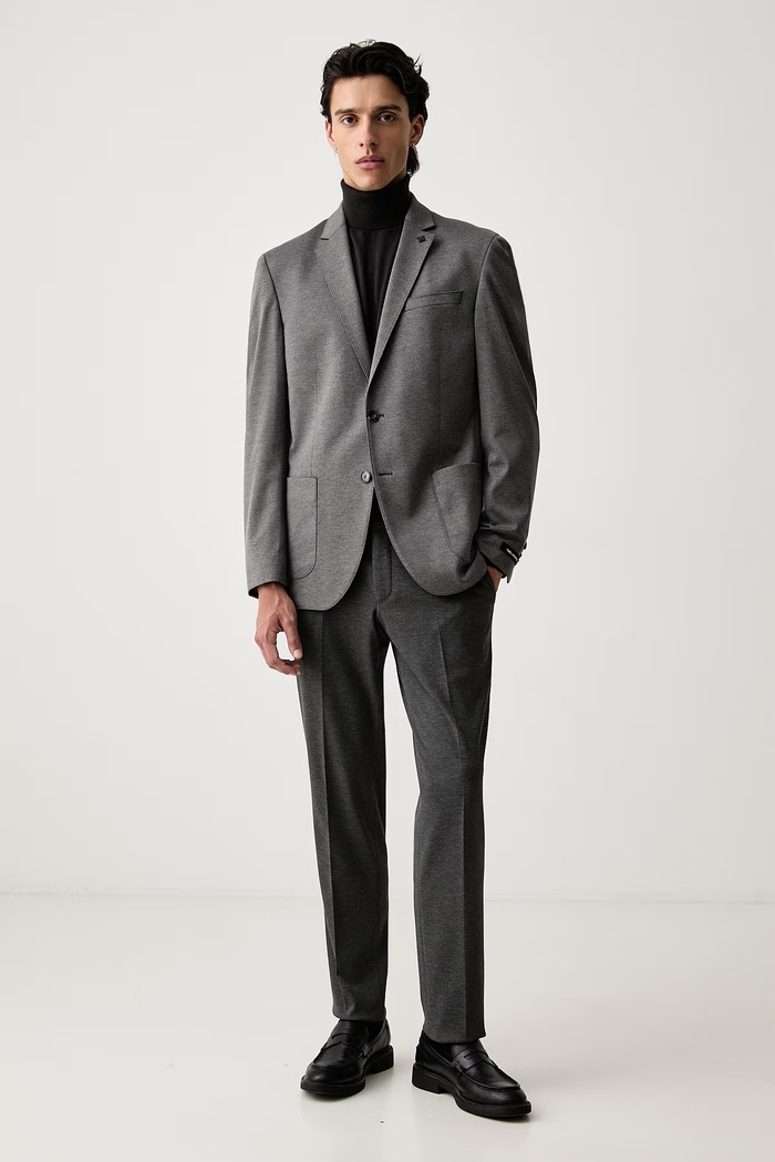 Karl Lagerfeld jednoredni sako za muškarce s viskozom 564007.155280 siva AW26