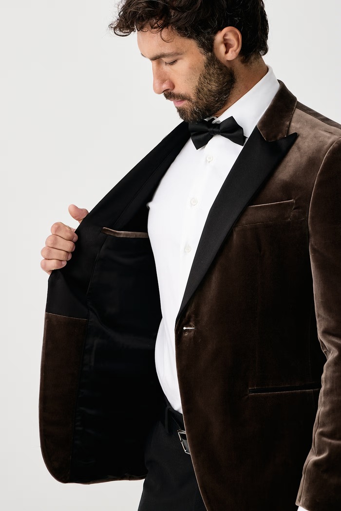 BOSS Marynarka jednorzędowa męska welurowa H-Hutson-Tux-Pk-264 50571975
