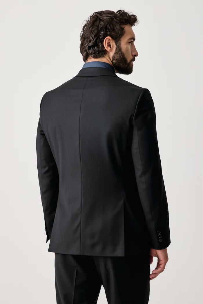 Costum pentru bărbați cu lână H-Huge-2Pcs-Tux-264 BOSS 50571974 negru