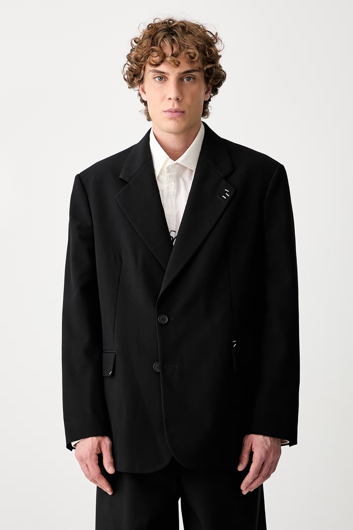 MM6 Maison Margiela marynarka z wełną męska czarny SH0BN0025.M35436