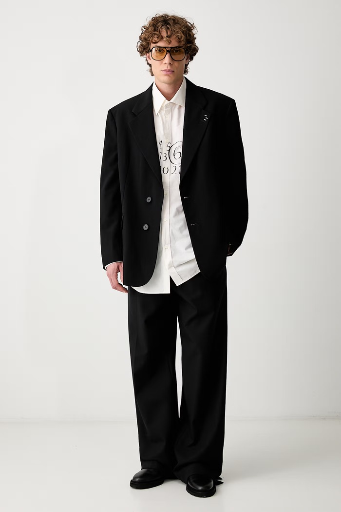 MM6 Maison Margiela marynarka z wełną męska SH0BN0025.M35436 czarny AW26
