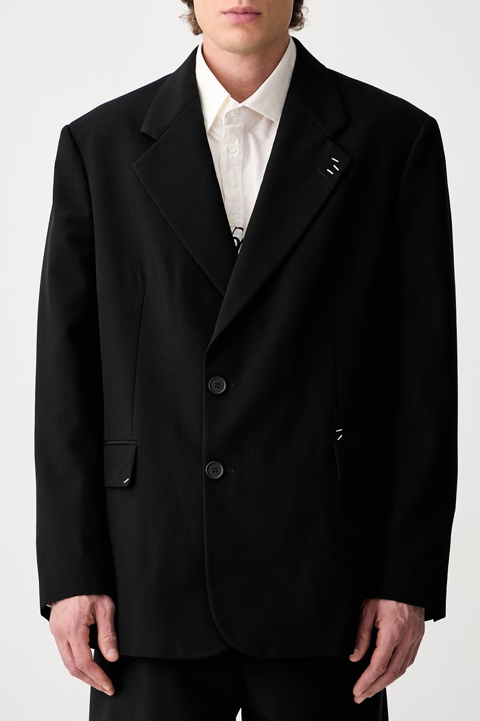 MM6 Maison Margiela marynarka z wełną męska SH0BN0025.M35436 czarny