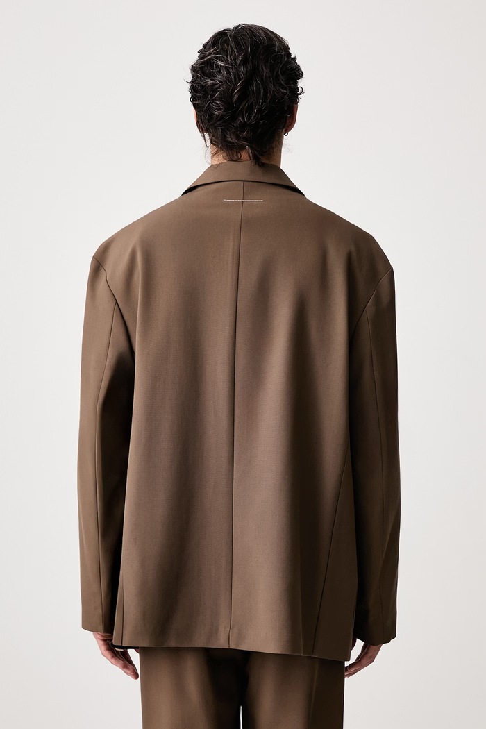 Odzież MM6 Maison Margiela Marynarka jednorzędowa męska z wełną SH0BN0034.M36020 brązowy