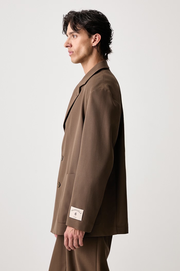 Marynarka jednorzędowa męska z wełną MM6 Maison Margiela SH0BN0034.M36020 brązowy