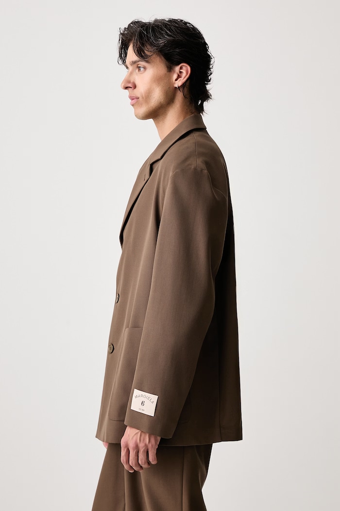 Marynarka jednorzędowa męska z wełną MM6 Maison Margiela SH0BN0034.M36020 brązowy