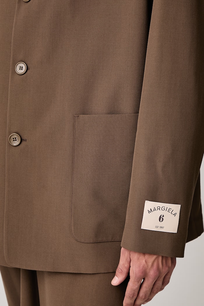 MM6 Maison Margiela Marynarka jednorzędowa męska z wełną SH0BN0034.M36020
