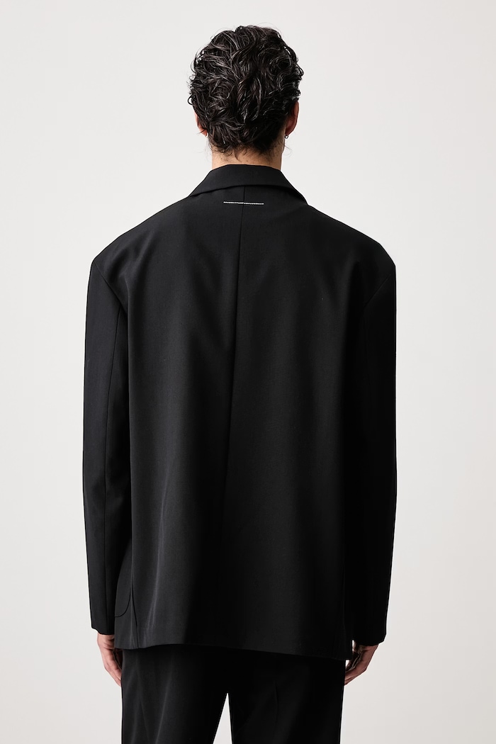 Odzież MM6 Maison Margiela Marynarka jednorzędowa męska z wełną SH0BN0034.M36020 czarny