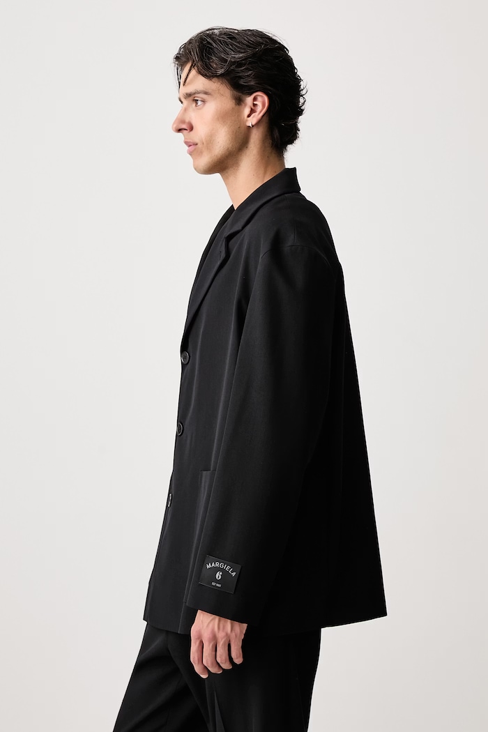 Marynarka jednorzędowa męska z wełną MM6 Maison Margiela SH0BN0034.M36020 czarny