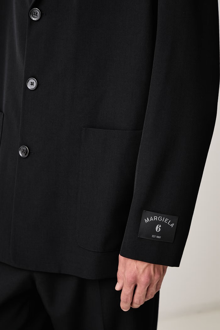 Marynarka jednorzędowa męska z wełną MM6 Maison Margiela czarny SH0BN0034.M36020