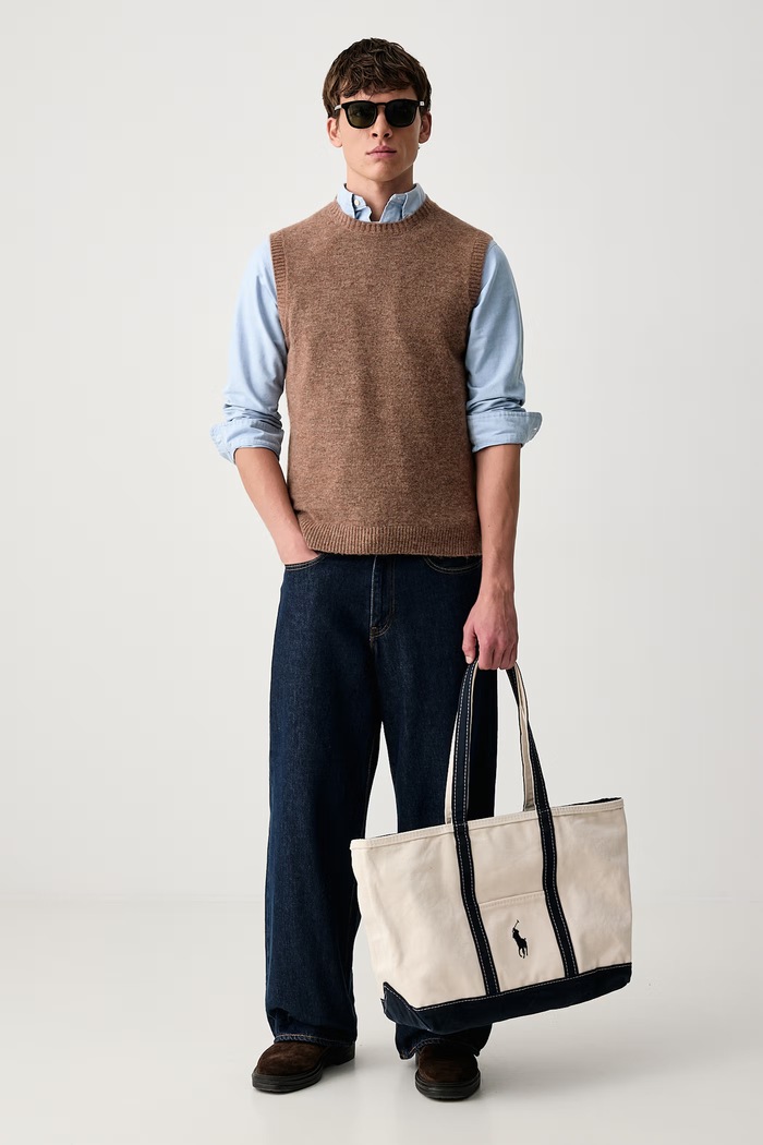 United Colors of Benetton Γιλέκο ανδρικό με μαλλί 1Y91U10BR καφέ AW26