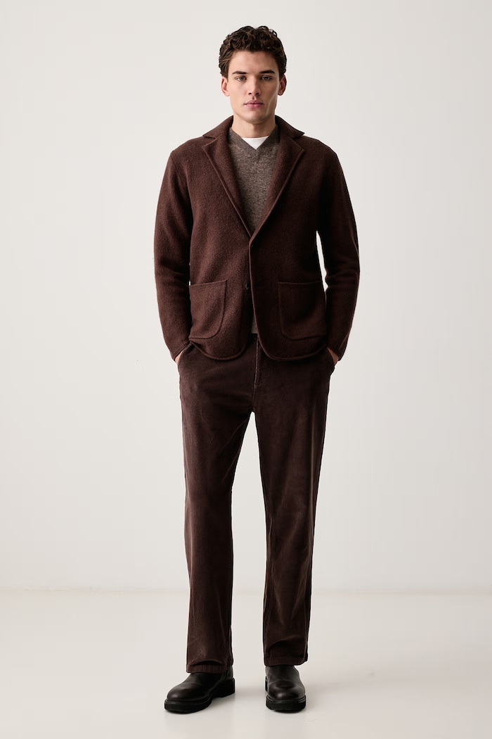 United Colors of Benetton Sako pánské vlněné 19KRU601Z hnědá AW26