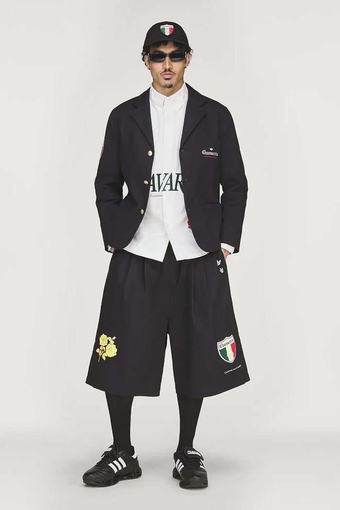 adidas Originals x Willy Chavarria marynarka jednorzędowa bawełniana męska KV1966 czarny AW26