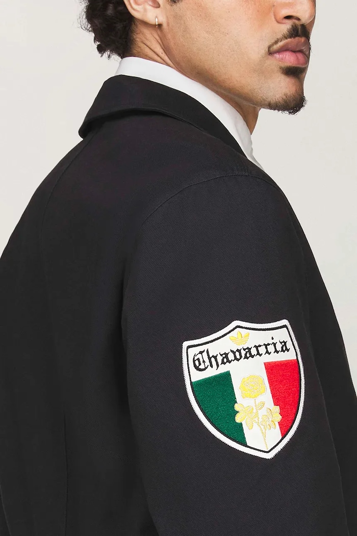 adidas Originals x Willy Chavarria marynarka jednorzędowa bawełniana męska czarny KV1966
