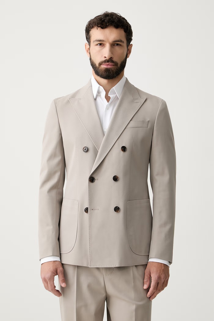 Joop! garnitur dwuczęściowy męski z bawełną 30103682 beżowy AW26