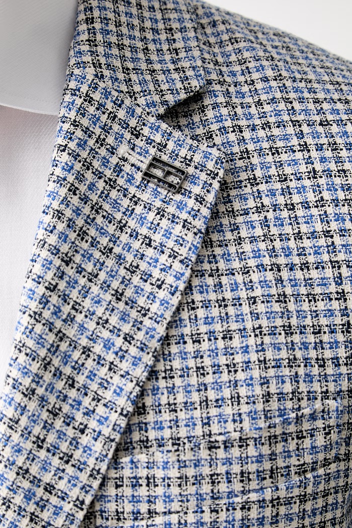 Tommy Hilfiger marynarka jednorzędowa męska bawełniana MW0MW43516 niebieski