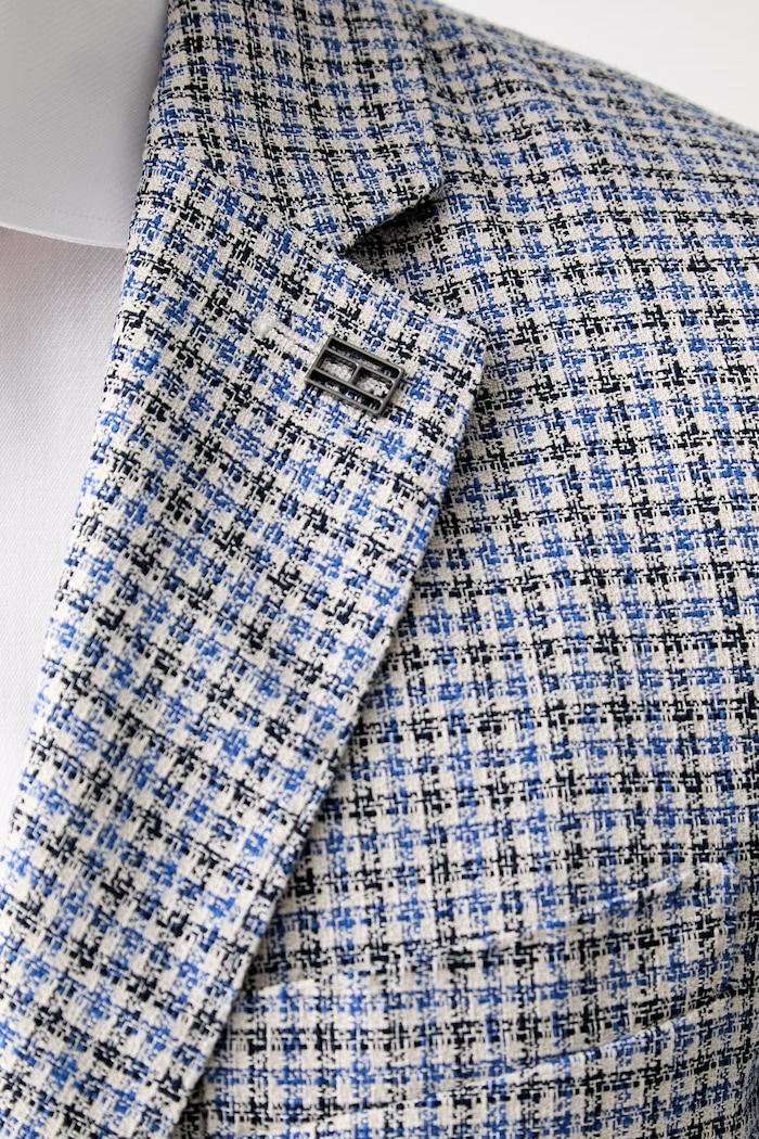Tommy Hilfiger marynarka jednorzędowa męska bawełniana MW0MW43516 niebieski